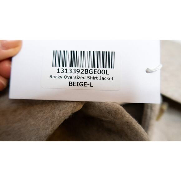 REFORMATION 'Rocky' Oversized Wool Shirt Jacket in Beige US L NWT - Picture 13 of 13